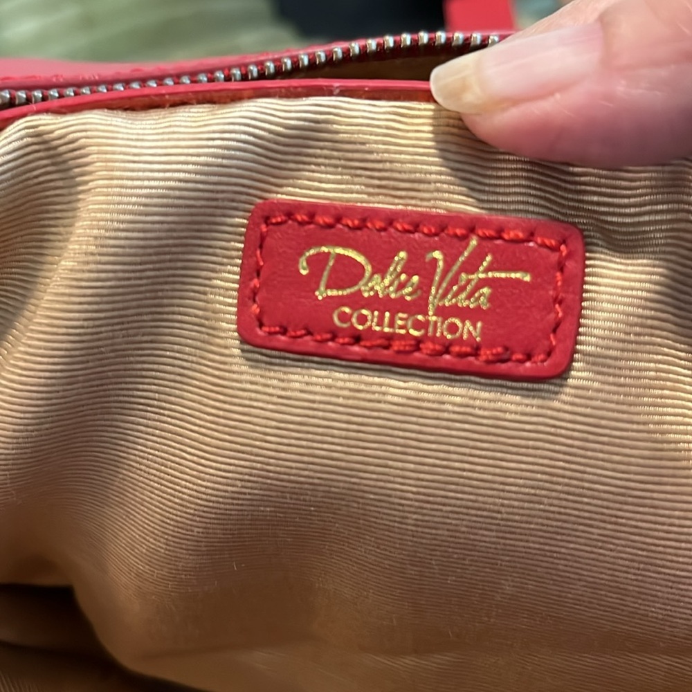 Dolce Vita red leather backpack I put the cherry keychain on it to look morecut - Picture 9 of 13